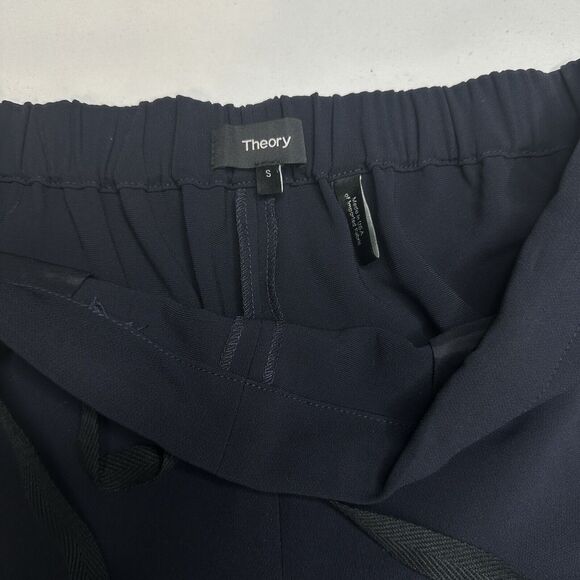 Theory Pants Womens Small Winszlee Admiral Wide Leg Navy Blue Minimal Career EUC - Picture 9 of 13